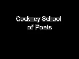 Cockney School of Poets