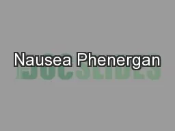 Nausea Phenergan
