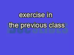 exercise in the previous class