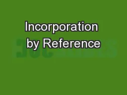 Incorporation by Reference