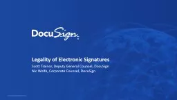 Legality of Electronic Signatures