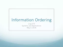 Information Ordering