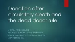Donation after circulatory death and the dead donor rule