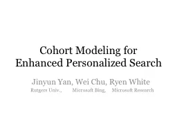 Cohort Modeling for Enhanced Personalized Search