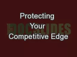 Protecting Your Competitive Edge