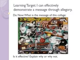 Learning Target: I can effectively