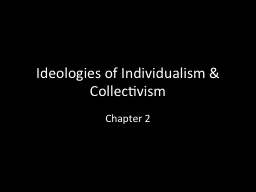 Ideologies of Individualism & Collectivism