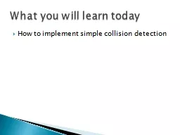 How to implement simple collision detection