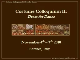 Costume Colloquium II: