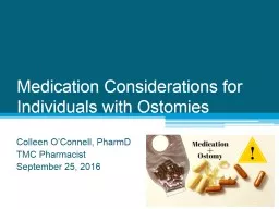 Medication Considerations for Individuals with Ostomies