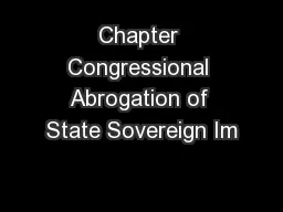 Chapter Congressional Abrogation of State Sovereign Im