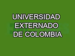 UNIVERSIDAD EXTERNADO DE COLOMBIA