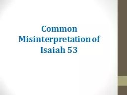 Common Misinterpretation of Isaiah 53