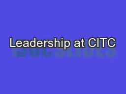 Leadership at CITC