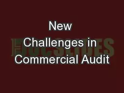 New Challenges in Commercial Audit
