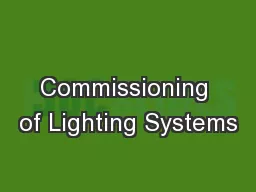 Commissioning of Lighting Systems