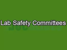 Lab Safety Committees