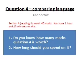 Question 4 – comparing language