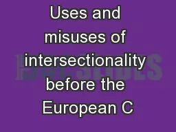 Uses and misuses of intersectionality before the European C