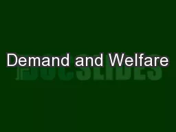 Demand and Welfare