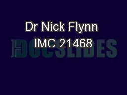 Dr Nick Flynn IMC 21468