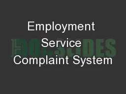 Employment Service Complaint System