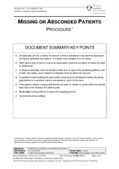 C  ISSING OR BSCONDED ATIENTS ROCEDURE DOCUMENT SUMMAR