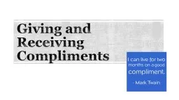 Giving and Receiving Compliments