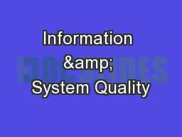 Information & System Quality