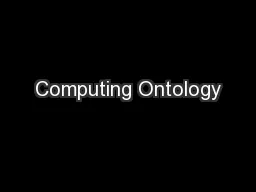 Computing Ontology