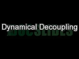 Dynamical Decoupling