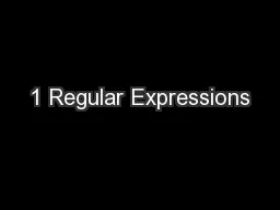 1 Regular Expressions