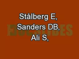 Stålberg E, Sanders DB, Ali S,