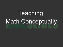 Teaching Math Conceptually