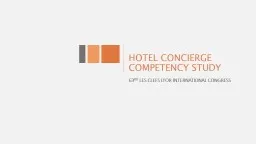 HOTEL CONCIERGE COMPETENCY STUDY
