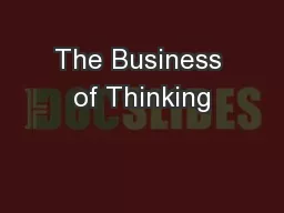 The Business of Thinking