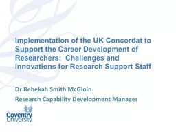 Implementation of the UK Concordat to Support the Career De