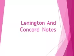 Lexington And Concord Notes
