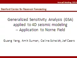 Generalized Sensitivity Analysis (GSA) applied to 4D seismi