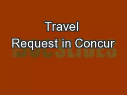 Travel Request in Concur