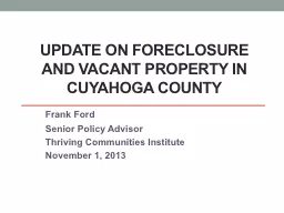 Update on Foreclosure