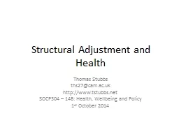 Structural Adjustment and Health