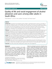 RESEARCH ARTICLE Open Access Quality of life and socia