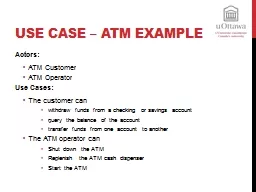 Use Case – ATM Example