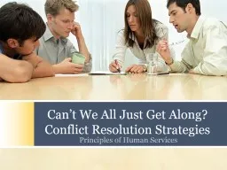 Can’t We All Just Get Along? Conflict Resolution Strategi