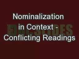 Nominalization in Context - Conflicting Readings