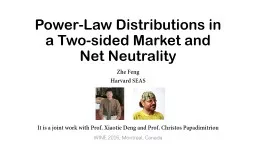 Power-Law Distributions in a Two-sided Market and Net Neutr