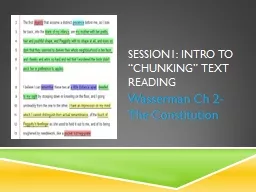 Session1: Intro to “Chunking” Text Reading