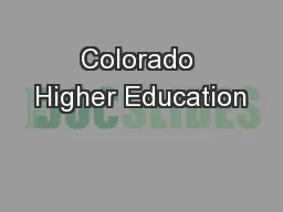 Colorado Higher Education