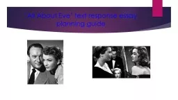 ‘All About Eve’ text response essay planning guide